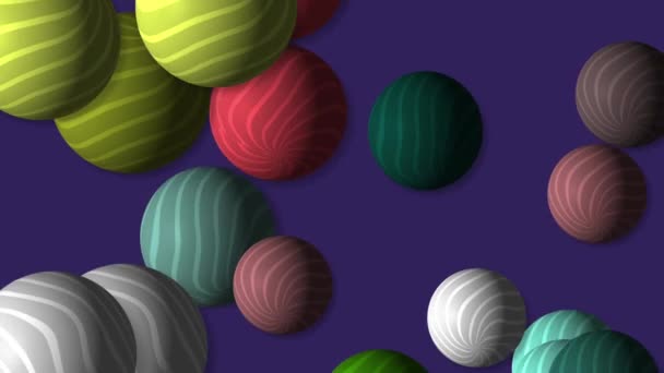 Motion Footage Background Colorful Elements Striped Balls Template Project Dynamic — Stockvideo