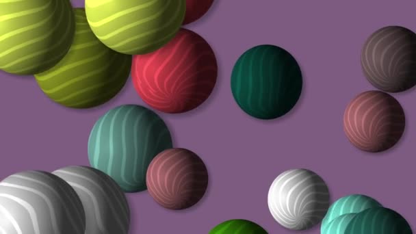 Motion Footage Background Colorful Elements Striped Balls Template Project Dynamic — Stockvideo