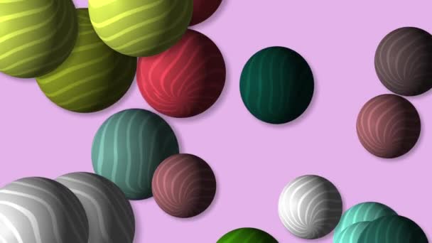 Motion Footage Background Colorful Elements Striped Balls Template Project Dynamic — Vídeo de stock