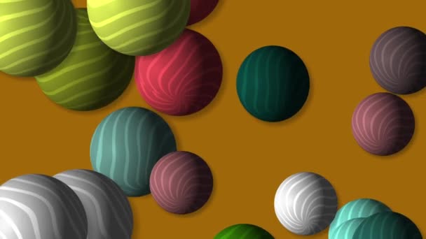 Motion Footage Background Colorful Elements Striped Balls Template Project Dynamic — Video Stock