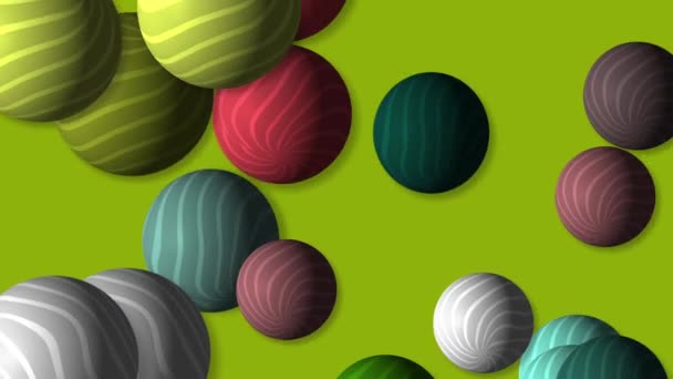 Motion Footage Background Colorful Elements Striped Balls Template Project Dynamic — Vídeo de stock