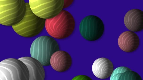 Motion Footage Background Colorful Elements Striped Balls Template Project Dynamic — Stockvideo