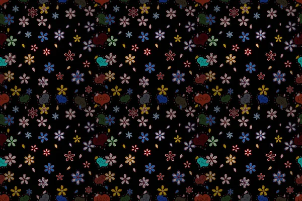 Nahtlose Vintage Flower Pattern Raster Hüftmuster — Stockfoto