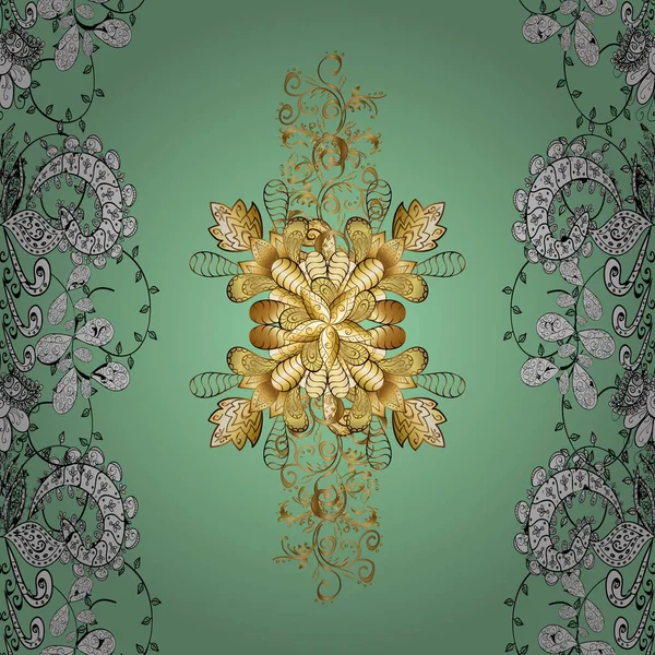 Naadloze Oosterse Ornament Stijl Van Barok Traditionele Klassieke Vector Gouden — Stockvector