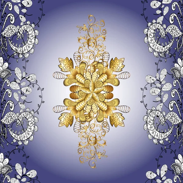 Золоті Сніжинки Просто Безшовні Візерунки Векторний Золотий Візерунок Сірих Нейтральних — стоковий вектор