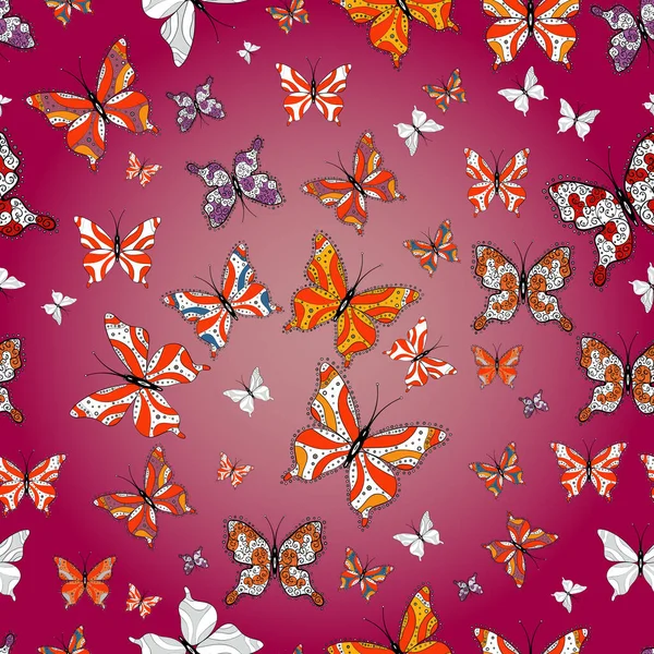 Vektorillustration Dekor Auf Rosa Orange Und Lila Hintergrund Für Kleidungsdesign — Stockvektor