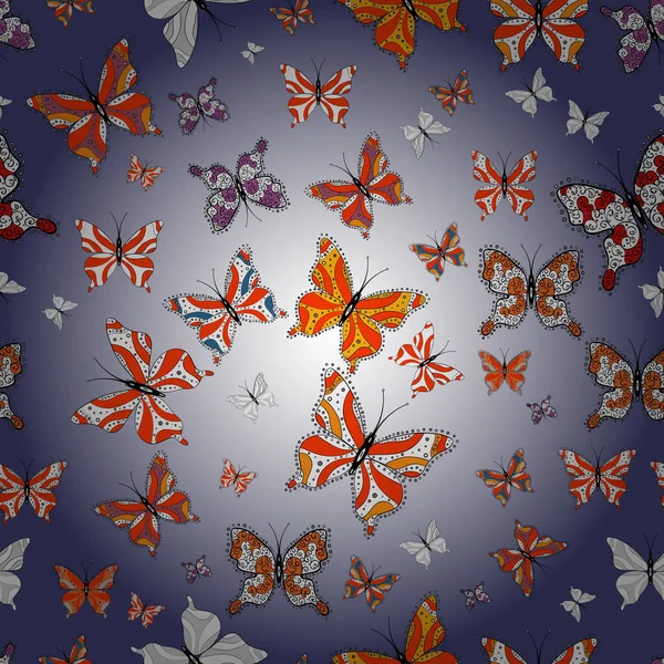 Бабочка Нейтральном Фиолетовом Сером Фоне Бесшовно Векторная Иллюстрация Рэндом Нейтральный — стоковый вектор