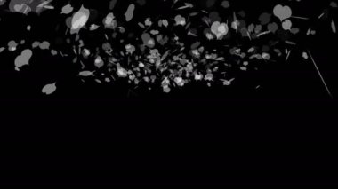 Motion footage background with colorful elements. Painted icon. Snowfall. Painted snowflakes. Alpha Channel. 4K. Template.