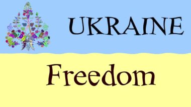  Renkli bayraklı hareketli arka plan görüntüleri. Ukrayna bayrağı.