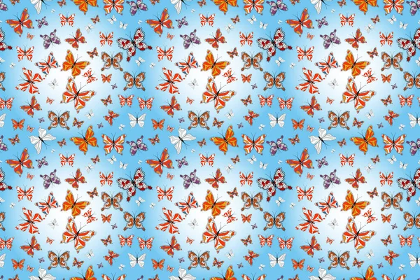 Бесшовный Фон Красочных Бабочек Хороший Фон Дизайна Одежды Бумаги Оберток — стоковое фото