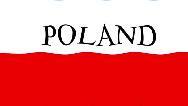 Fondo Imágenes Movimiento Con Bandera Colores Bandera Poland — Vídeo de stock