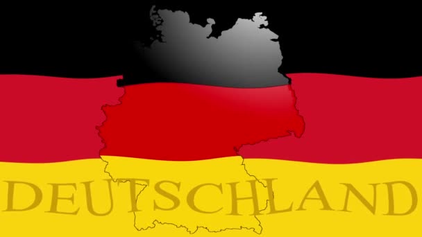 Materiał Filmowy Kolorową Flagą Flaga Niemiec Niemcy — Wideo stockowe
