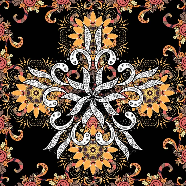 Akvarell Zökkenőmentes Minta Textil Színes Zökkenőmentes Minta Aranyos Virágokkal Paisley — Stock Fotó