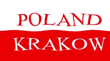 Renkli bayraklı hareketli arka plan görüntüleri. Polonya bayrağı.