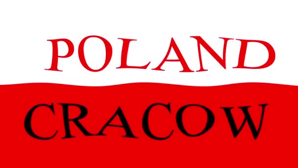 Bewegingsbeelden Achtergrond Met Kleurrijke Vlag Vlag Van Polen — Stockvideo