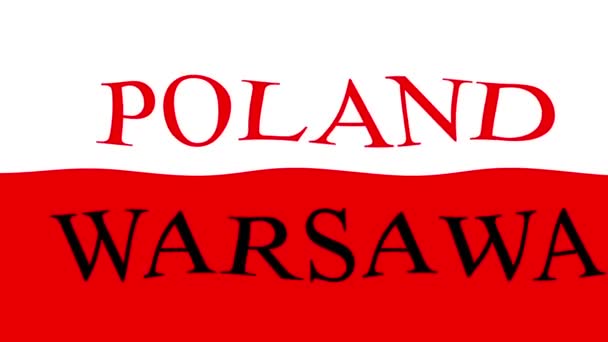 Pozadí Záznamu Pohybu Barevnou Vlajkou Polská Vlajka — Stock video