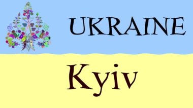 Renkli bayraklı hareketli arka plan görüntüleri. Ukrayna bayrağı.