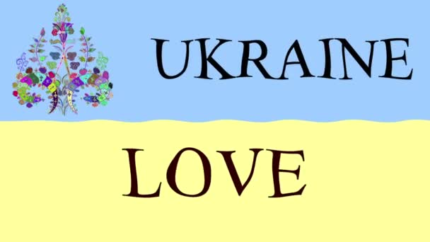 Sfondo Filmato Movimento Con Bandiera Colorata Mappa Ukraine — Video Stock