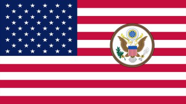 Renkli bayraklı hareketli arka plan görüntüleri. ABD bayrağı. Amerika Birleşik Devletleri.