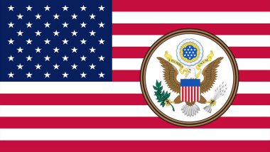 Renkli bayraklı hareketli arka plan görüntüleri. ABD bayrağı. Amerika Birleşik Devletleri.