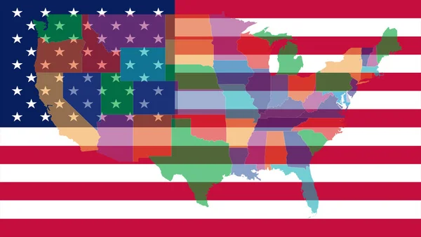 Sfondo Filmato Movimento Con Bandiera Colorata Bandiera Usa Stati Uniti — Foto Stock