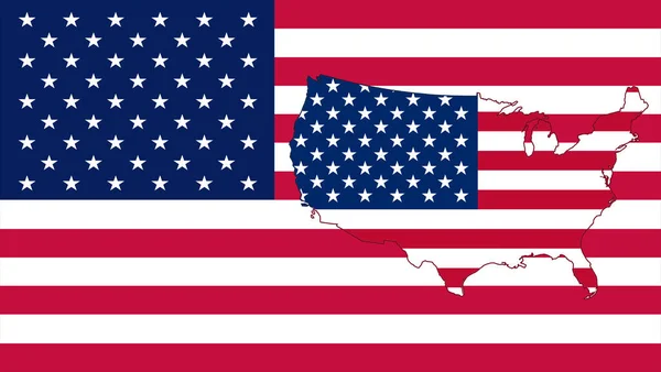 带有彩旗的运动画面背景 美国的国旗 United States America — 图库照片