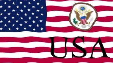 Renkli bayraklı hareketli arka plan görüntüleri. ABD bayrağı. Amerika Birleşik Devletleri.