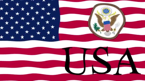 Bewegingsbeelden Achtergrond Met Kleurrijke Vlag Vlag Van Verenigde Staten Van — Stockvideo