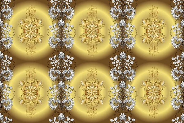 Simple Style Seamless Pattern Web Textile Wallpapers Vintage Neutral Yellow — ストック写真