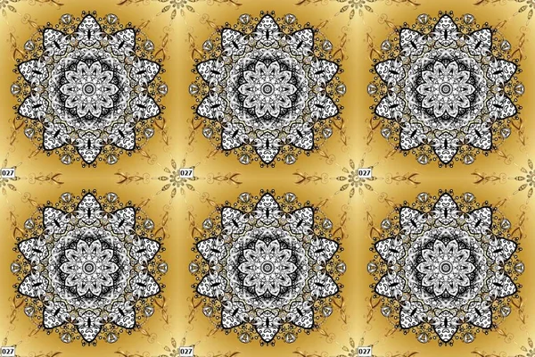 Simple Style Seamless Pattern Web Textile Wallpapers Vintage Neutral Yellow — 스톡 사진