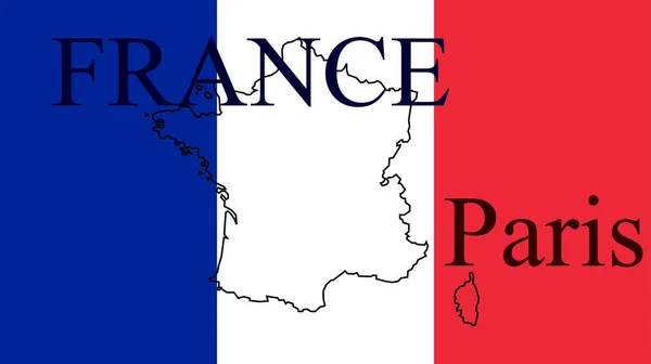 Hintergrund Mit Bunter Fahne Die Flagge Von Frankreich — Stockfoto
