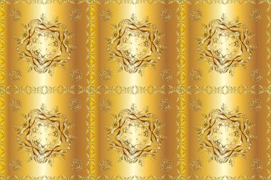 Kıvrım çizgisi sembolleri büyütüyor. Viktorya döneminden kalma süsler. Dekoratif vintage elementleri parşömen yapın. Kahverengi, bej ve sarı renkleri karala. Kusursuz..