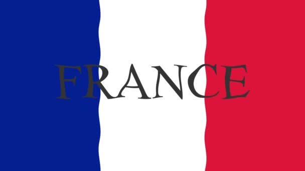 Bewegingsbeelden Achtergrond Met Kleurrijke Vlag Vlag Van Frankrijk — Stockvideo