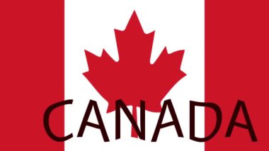 Renkli unsurlarla hareketli arka plan görüntüleri. Renkli bayraklı hareketli arka plan görüntüleri. Kanada bayrağı.