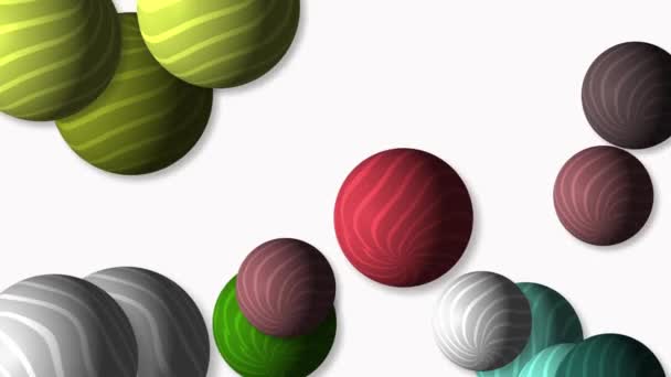 Motion Footage Background Colorful Elements Striped Balls Template Project Dynamic — Stock video