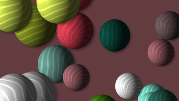 Motion Footage Background Colorful Elements Striped Balls Template Project Dynamic — Stock video