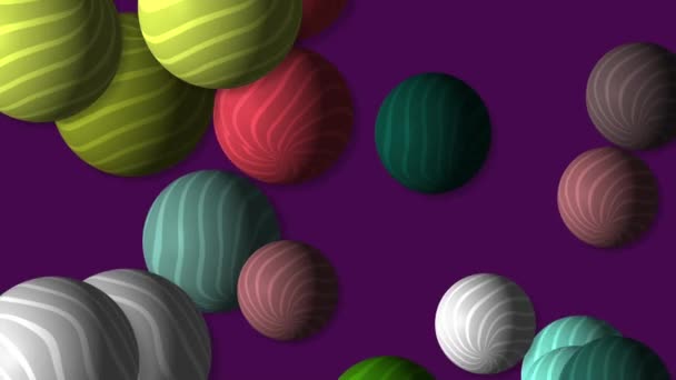 Motion Footage Background Colorful Elements Striped Balls Template Project Dynamic — Wideo stockowe