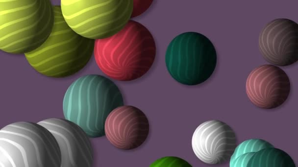 Motion Footage Background Colorful Elements Striped Balls Template Project Dynamic — Vídeo de stock