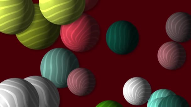 Motion Footage Background Colorful Elements Striped Balls Template Project Dynamic — Video Stock