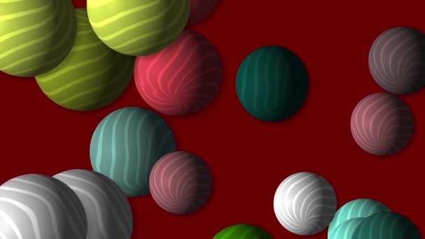 Motion Footage Background Colorful Elements Striped Balls Template Project Dynamic — Stock Video