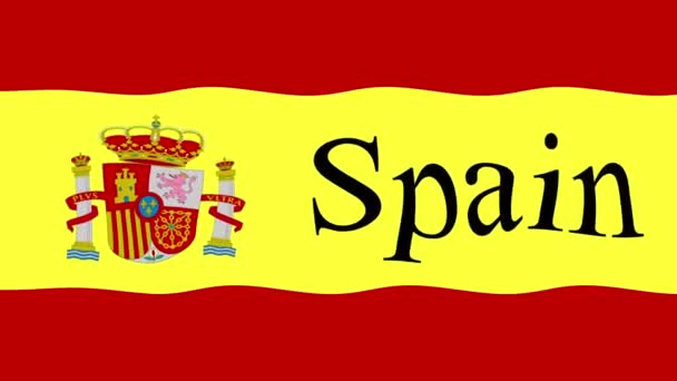 Fondo Imágenes Movimiento Con Bandera Colores Bandera Spain — Vídeo de stock