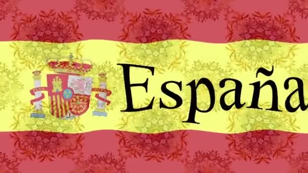 Bewegingsbeelden Achtergrond Met Kleurrijke Vlag Vlag Van Spanje — Stockvideo