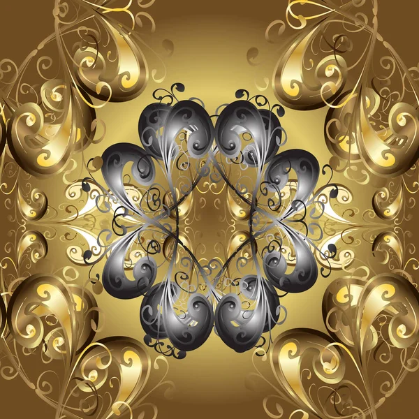 Безшовний Східний Орнамент Стилі Бароко Традиційний Класичний Золотий Безшовний Візерунок — стокове фото