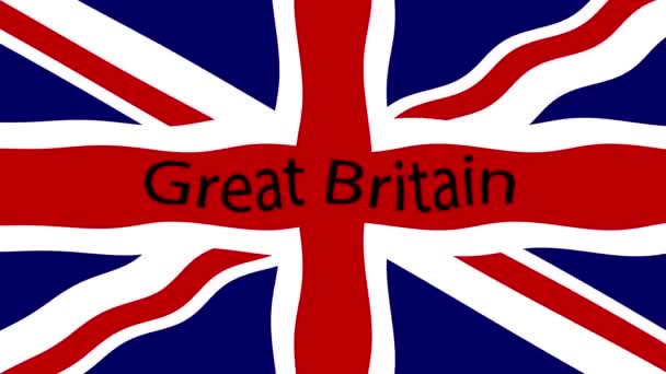 Filmagem Fundo Movimento Com Bandeira Colorida Bandeira Grã Bretanha Reino — Vídeo de Stock