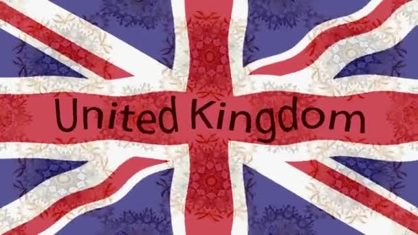 Bewegtbildhintergrund Mit Bunter Flagge Die Flagge Großbritanniens Großbritannien — Stockvideo