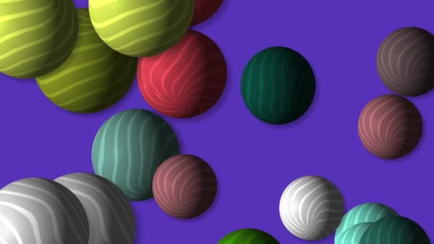 Motion Footage Background Colorful Elements Striped Balls Template Project Dynamic — Vídeo de Stock