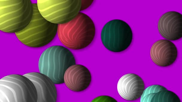 Motion Footage Background Colorful Elements Striped Balls Template Project Dynamic — Video Stock