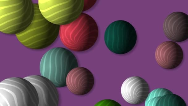 Motion Footage Background Colorful Elements Striped Balls Template Project Dynamic — Stock video
