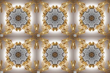 Kusursuz altın desen. Kahverengi, sarı ve nötr renklerde altın desenli altın elementler. Raster doğulu süsü.