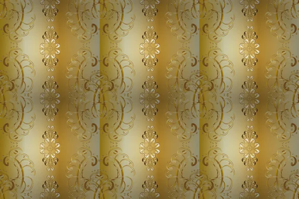 Golden Element Yellow Beige Neutral Colors Gold Floral Ornament Baroque — Stock Photo, Image